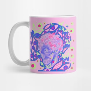 the skull in the deadly rose pattern ecopop Mug